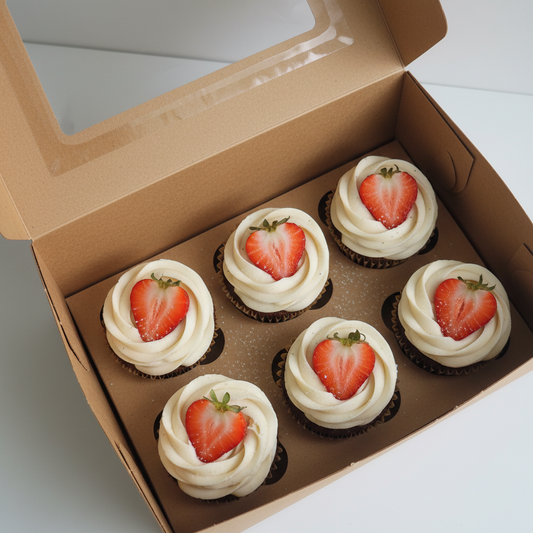 Cupcakes Strawberries and Cream